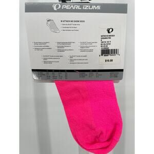 Pearl Izumi Women Attack No Show Multisport Socks Sz M Screaming Pink Quick Dry